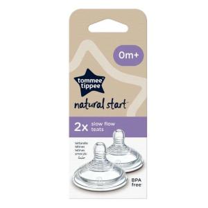 TOMMEE TIPPEE NATURAL START 2 TETINES DEBIT LENT 0M+